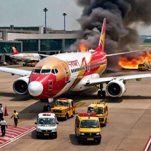 Suddenly the plane caught fire at Chennai