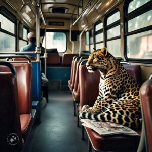 When the leopard started entering the bus